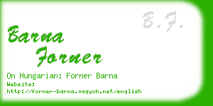 barna forner business card